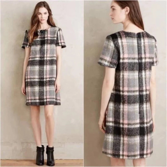 Anthropologie Dresses & Skirts - Anthropologie Line & Dot Frontier Plaid Short Sleeve Mini Dress